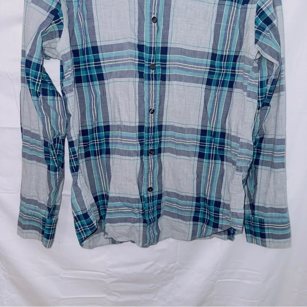Men's J. Crew Long Sleeve Plaid Button Up Casual Fit Cotton Shirt size medium